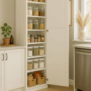 Walk-in closet system with LED lights – Blue Valley Cabinets