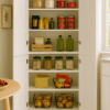 Full-size walk-in closet system with glass doors – Blue Valley Cabinets Burnaby