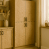 Full-size walk-in closet system with glass doors – Blue Valley Cabinets Burnaby