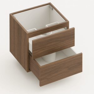 Walk-in closet with LED lighting and soft-close drawers – Blue Valley Cabinets