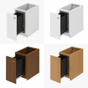 Trash Cabinet 18″ Width – Double Bin