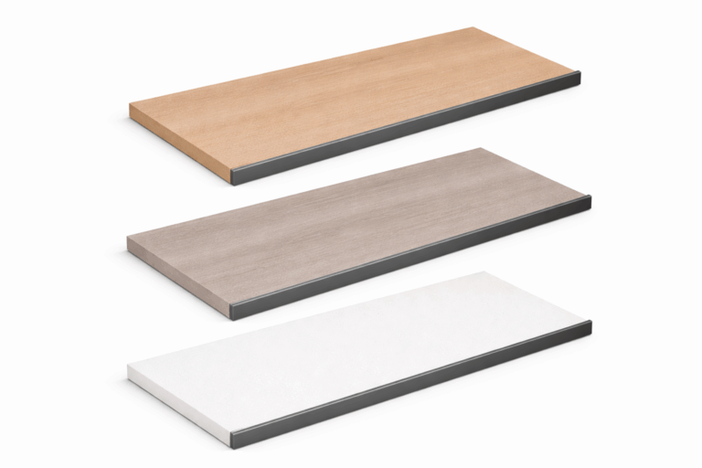 Closet Shoe Shelf with Front Bar (15° Angle)