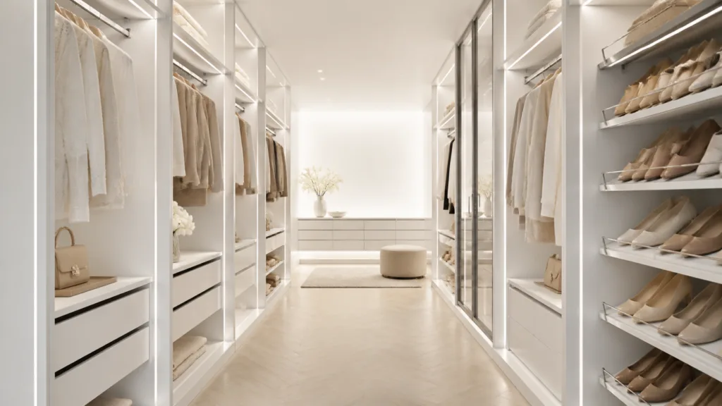 Premium white custom closet system