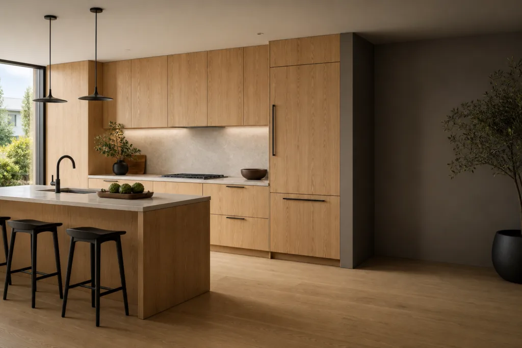 Natural oak kitchen cabinet collection